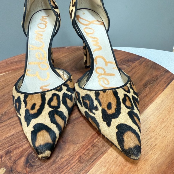 Sam Edelman Leopard‎ Delilah Dorsay Cow Hide Print Heels - Picture 12 of 14